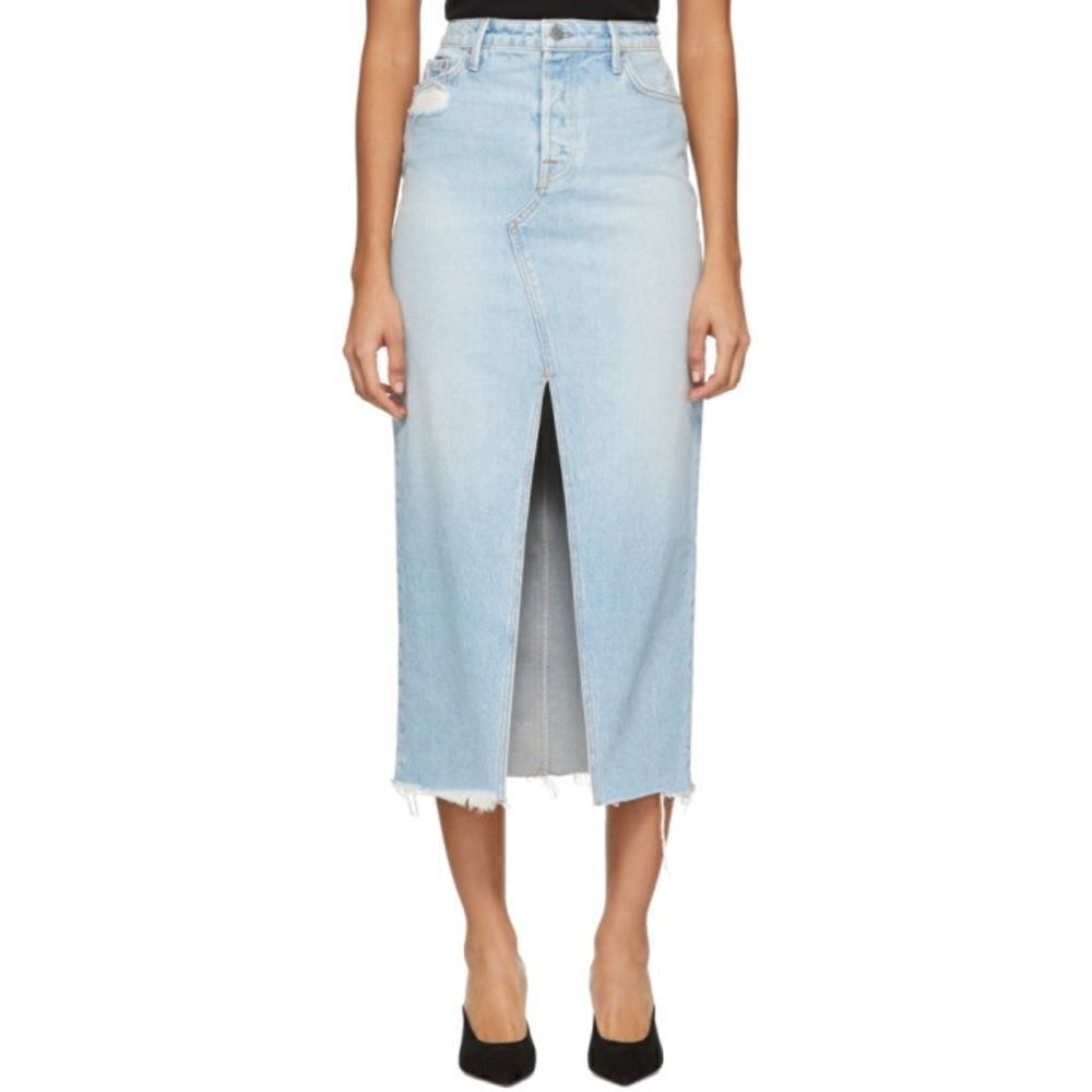 GRLFRND Isla Denim Midi Skirt Don’t Look Back